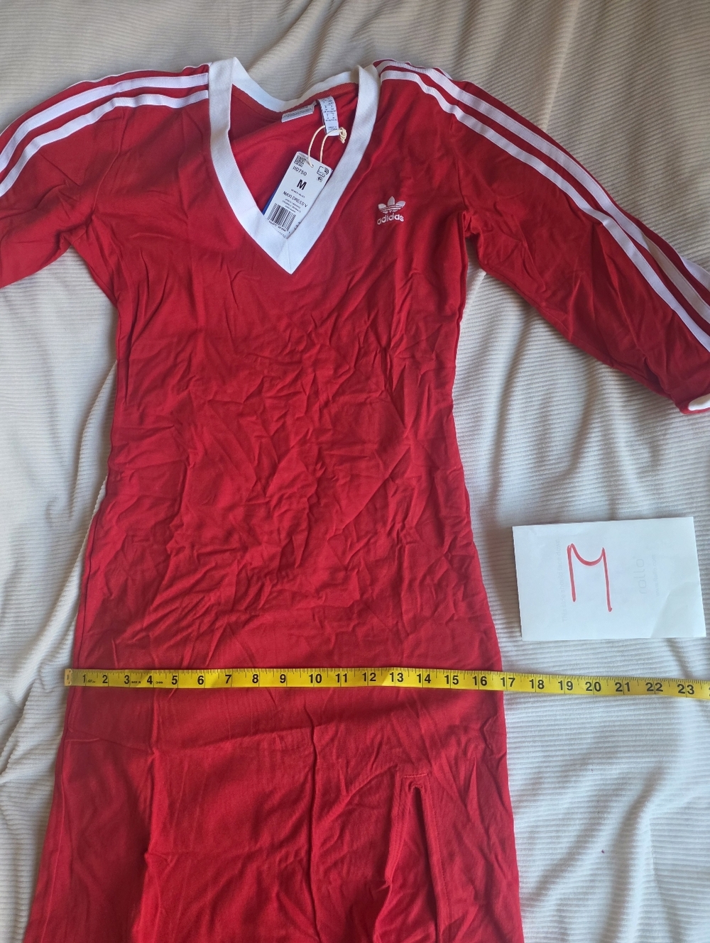 Adidas Maxi Dress red w/ tri-stripes BNWT!!! - Picture 11 of 16